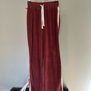 Rip Curl Womens Burgundy Terrycloth Sweatpants